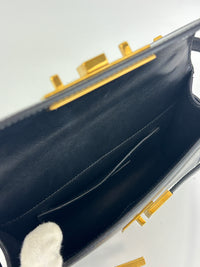 Baby Manhattan Leather Shoulder Bag Black