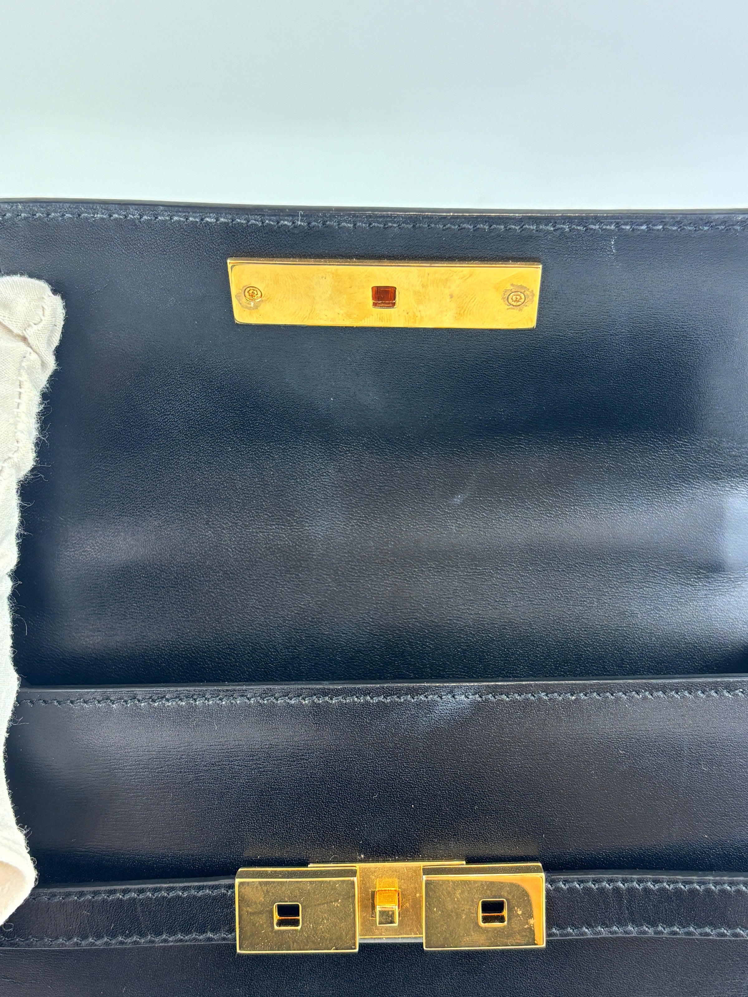 Baby Manhattan Leather Shoulder Bag Black