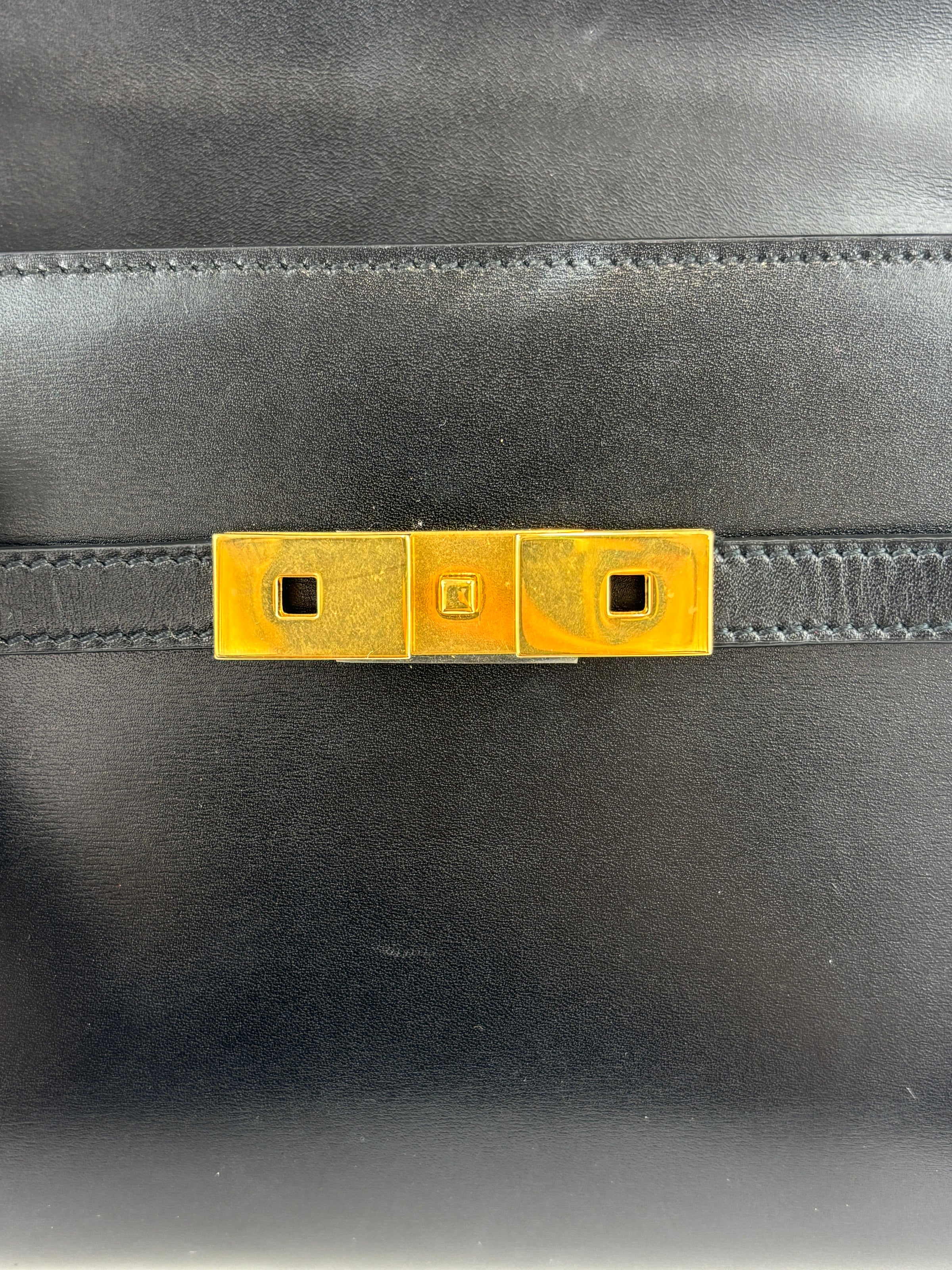 Baby Manhattan Leather Shoulder Bag Black