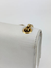 Small Kate White Grain De Poudre Embossed Leather GHW