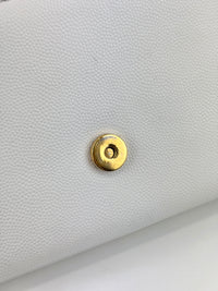 Small Kate White Grain De Poudre Embossed Leather GHW