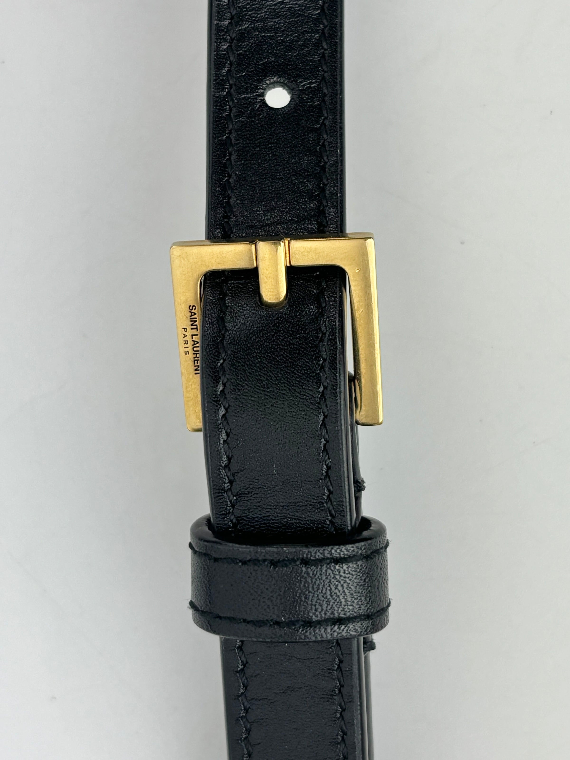 Baby Manhattan Leather Shoulder Bag Black
