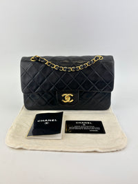 Vintage Small Flap in Black Lambskin GHW