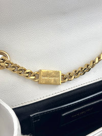 Small Kate White Grain De Poudre Embossed Leather GHW