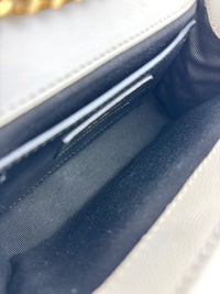 Small Kate White Grain De Poudre Embossed Leather GHW