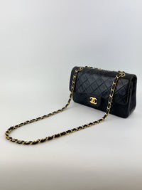 Vintage Small Flap in Black Lambskin GHW