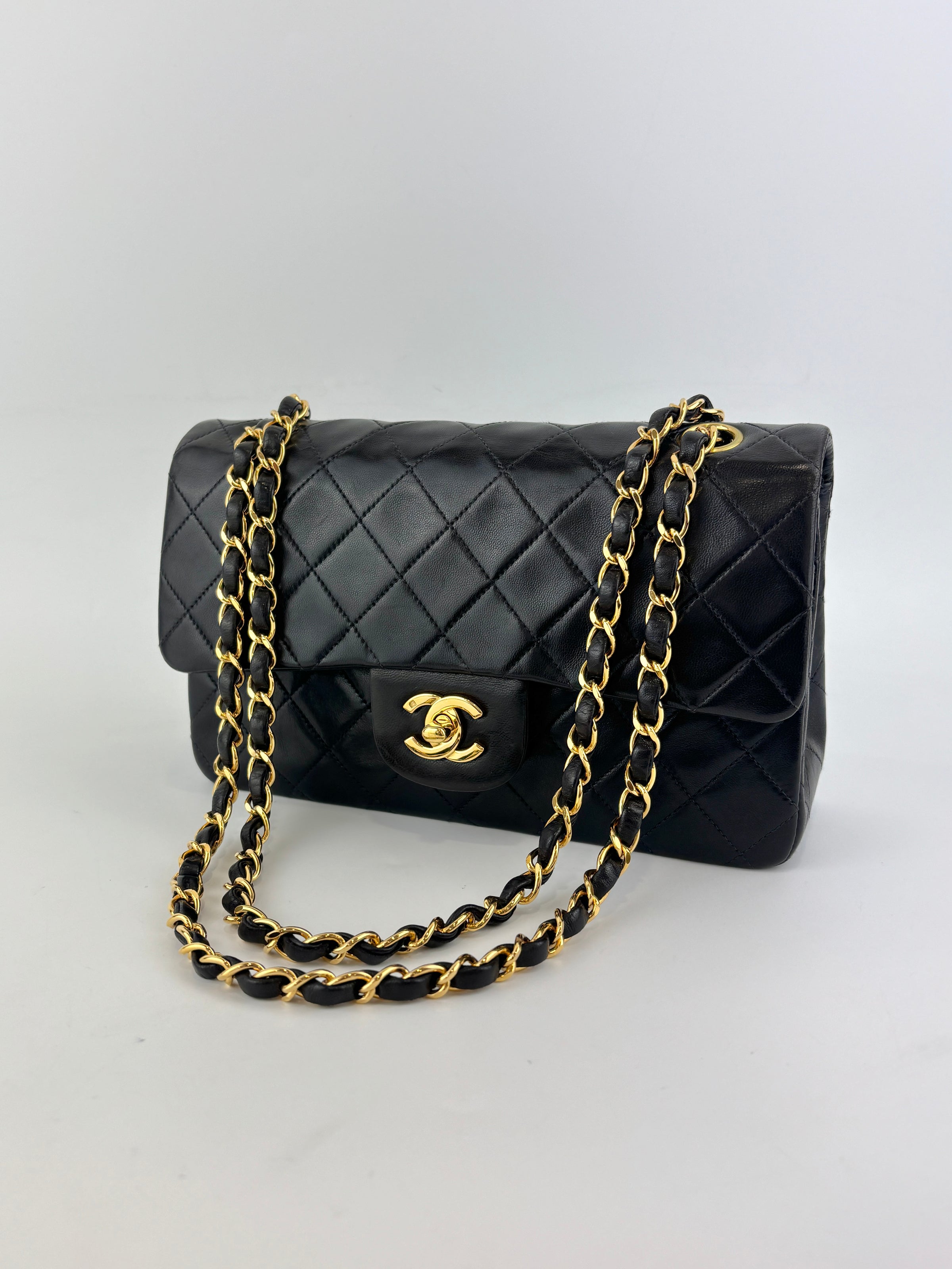 Vintage Small Flap in Black Lambskin GHW