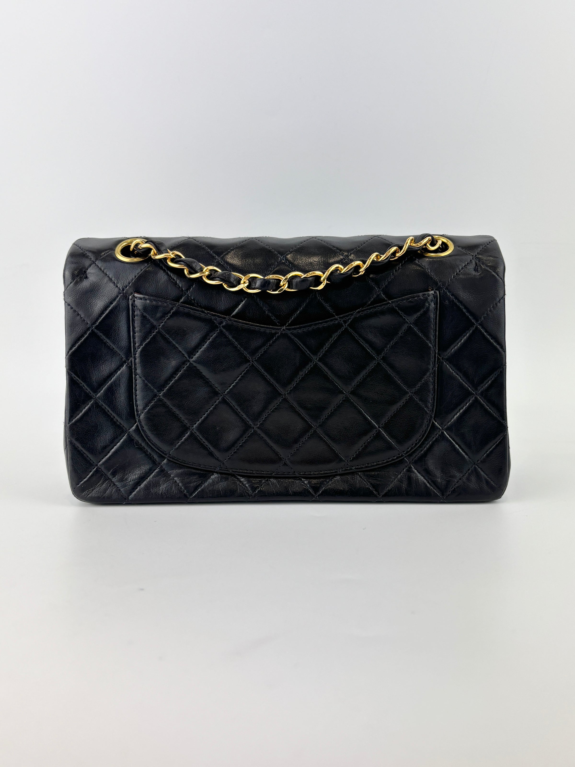 Vintage Small Flap in Black Lambskin GHW