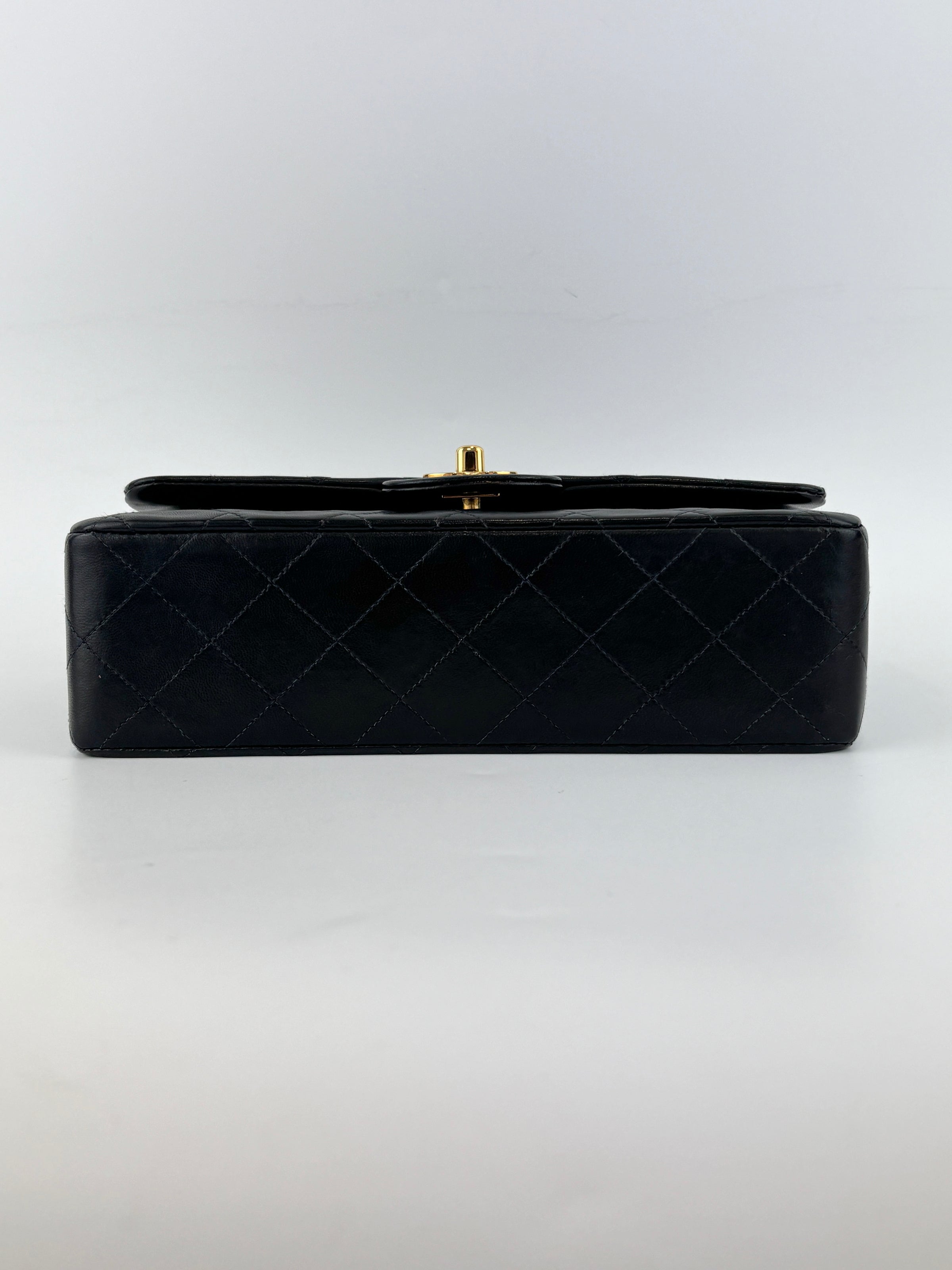 Vintage Small Flap in Black Lambskin GHW