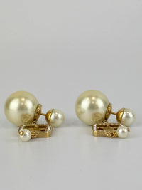 Faux Pearl Crystal Star Square Tribales Earrings Gold