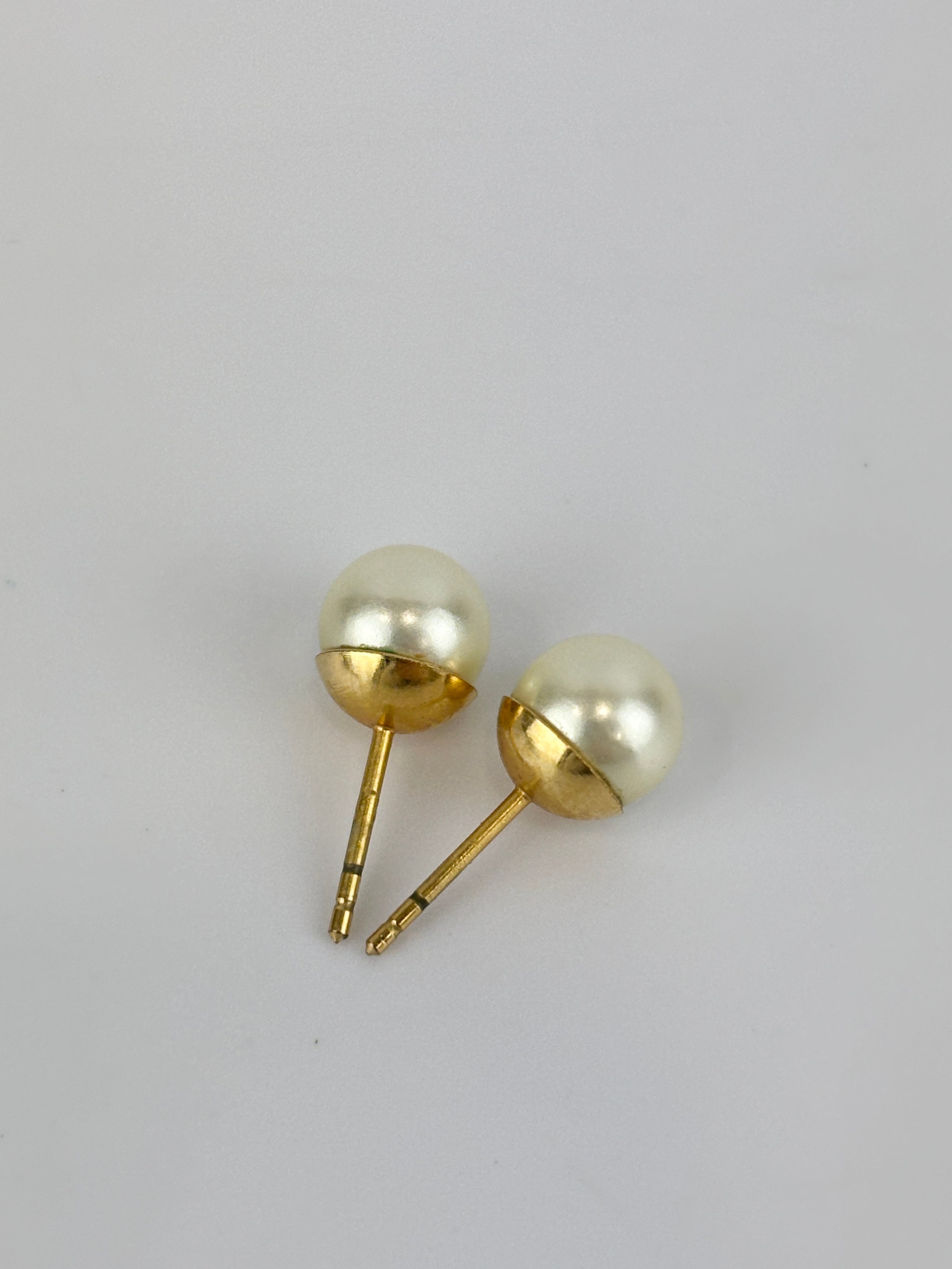 Faux Pearl Crystal Star Square Tribales Earrings Gold