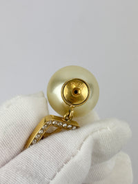 Faux Pearl Crystal Star Square Tribales Earrings Gold