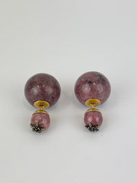 Crystal Star Mise En Dior Tribal Earrings Purple Marbled Resin