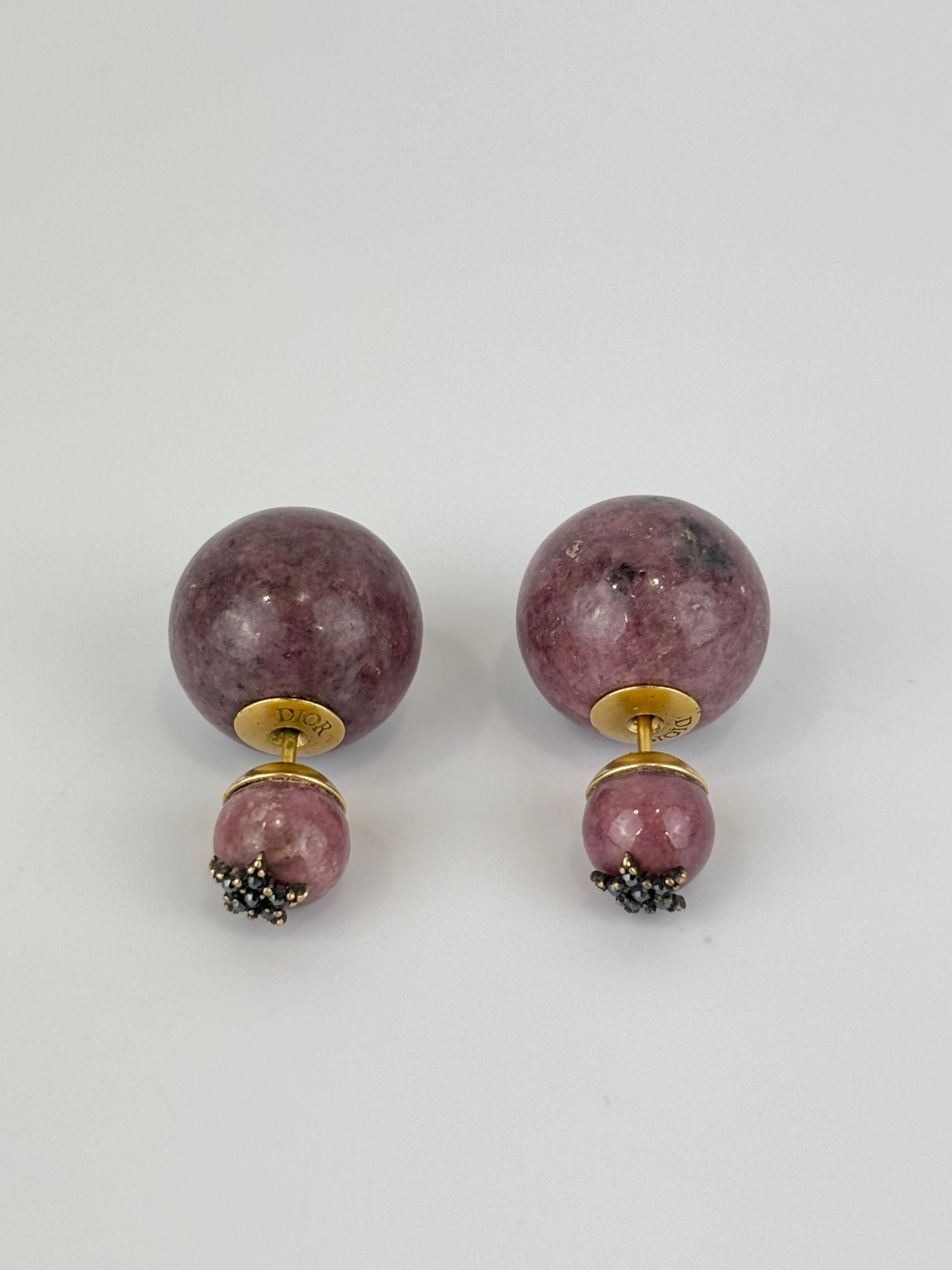 Crystal Star Mise En Dior Tribal Earrings Purple Marbled Resin