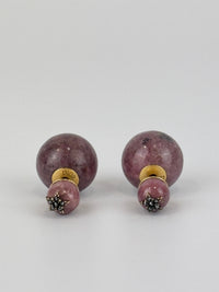 Crystal Star Mise En Dior Tribal Earrings Purple Marbled Resin