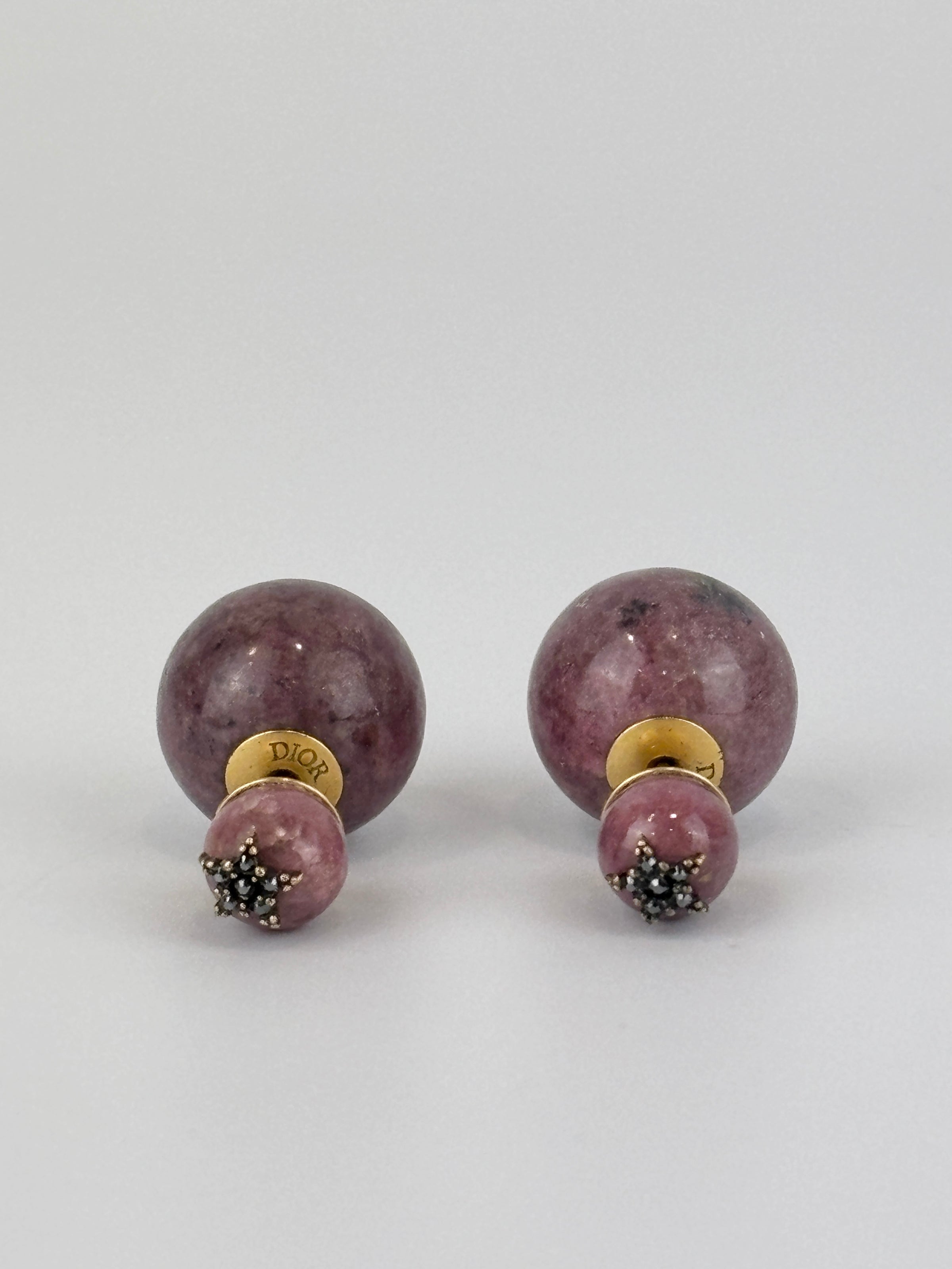 Crystal Star Mise En Dior Tribal Earrings Purple Marbled Resin