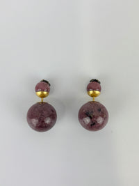 Crystal Star Mise En Dior Tribal Earrings Purple Marbled Resin