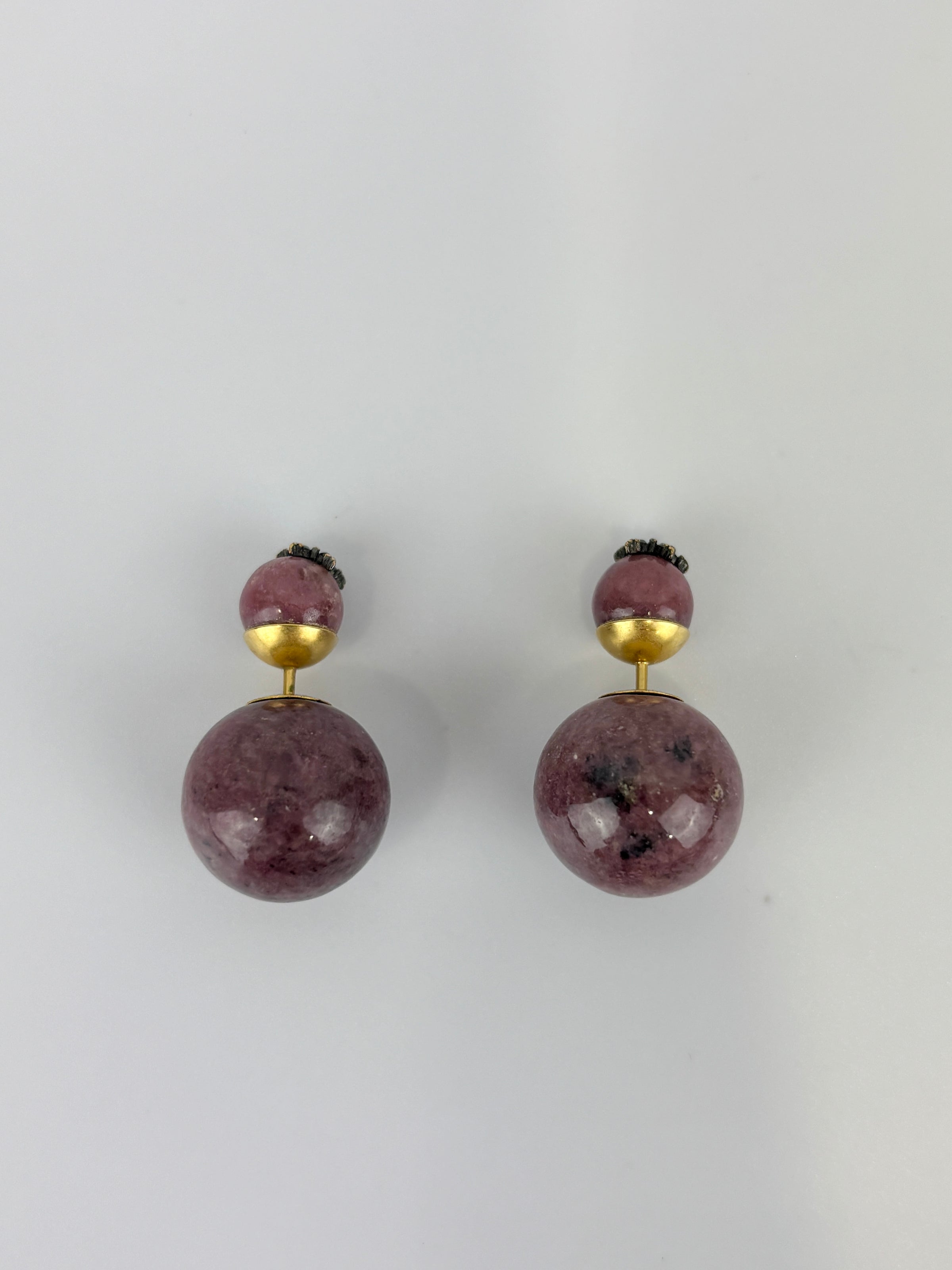 Crystal Star Mise En Dior Tribal Earrings Purple Marbled Resin