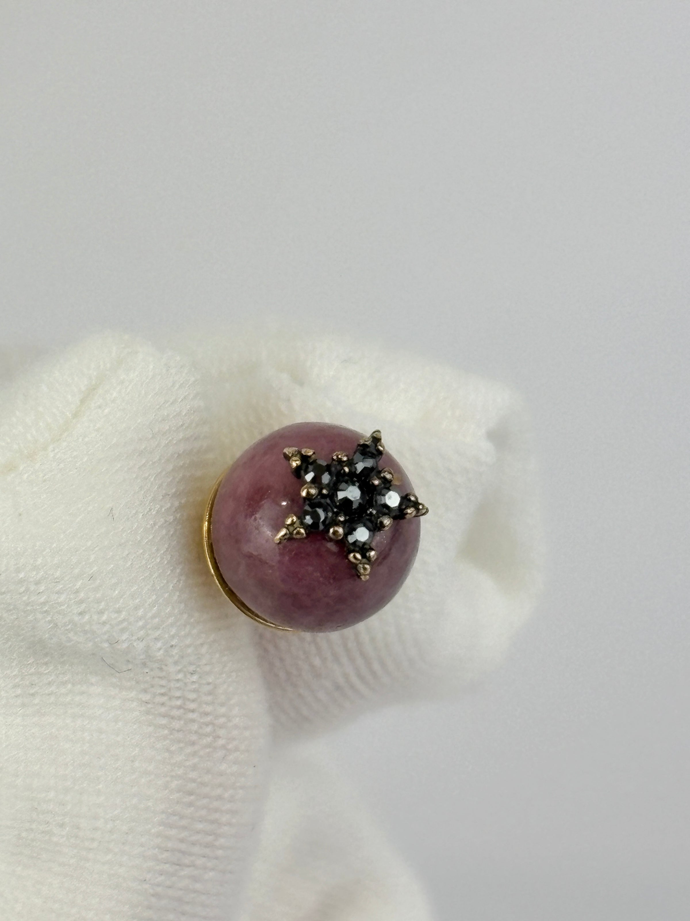 Crystal Star Mise En Dior Tribal Earrings Purple Marbled Resin