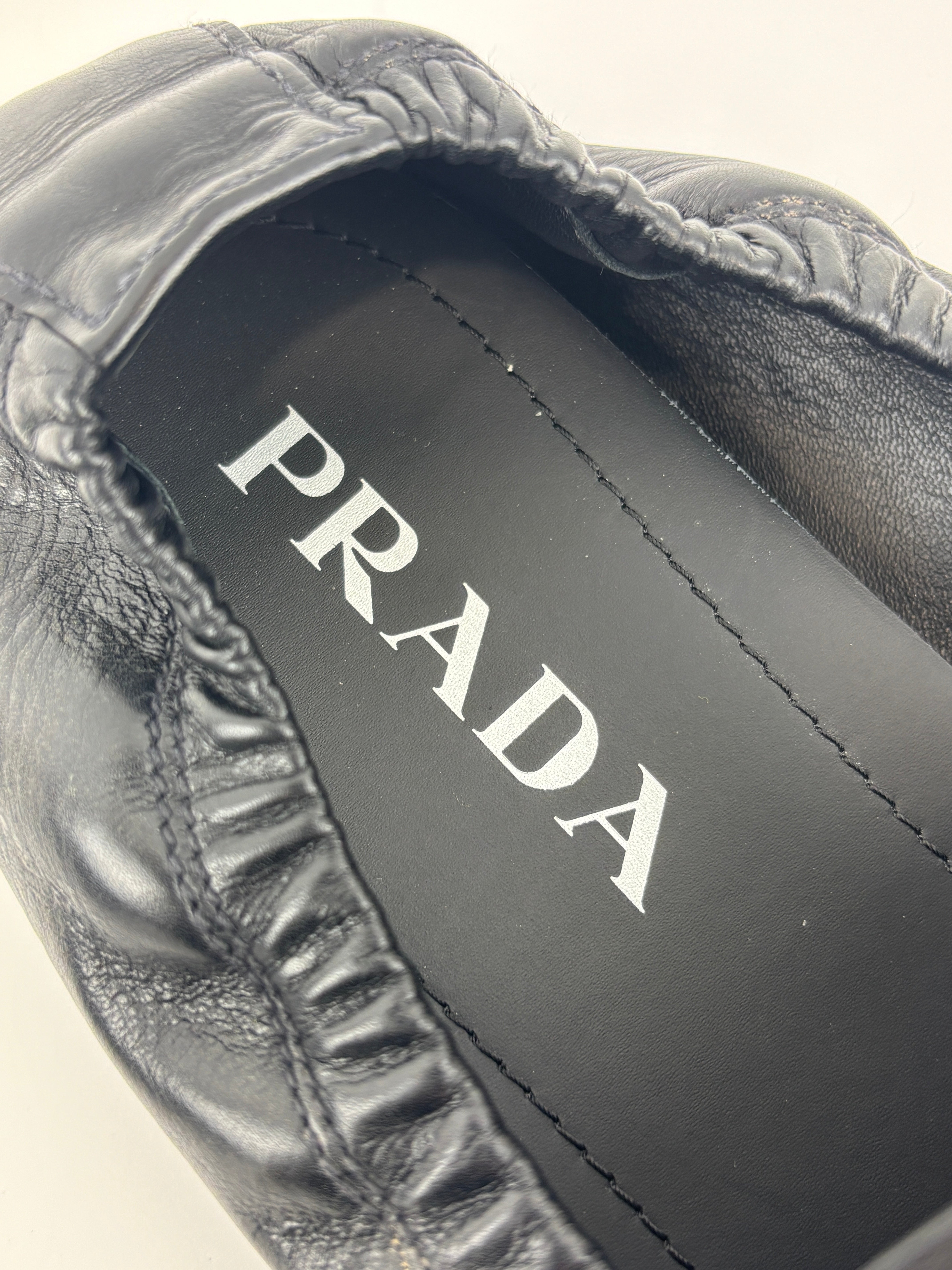 Prada Shuffle Antiqued Leather Loafers Size 9.5 – Glampot