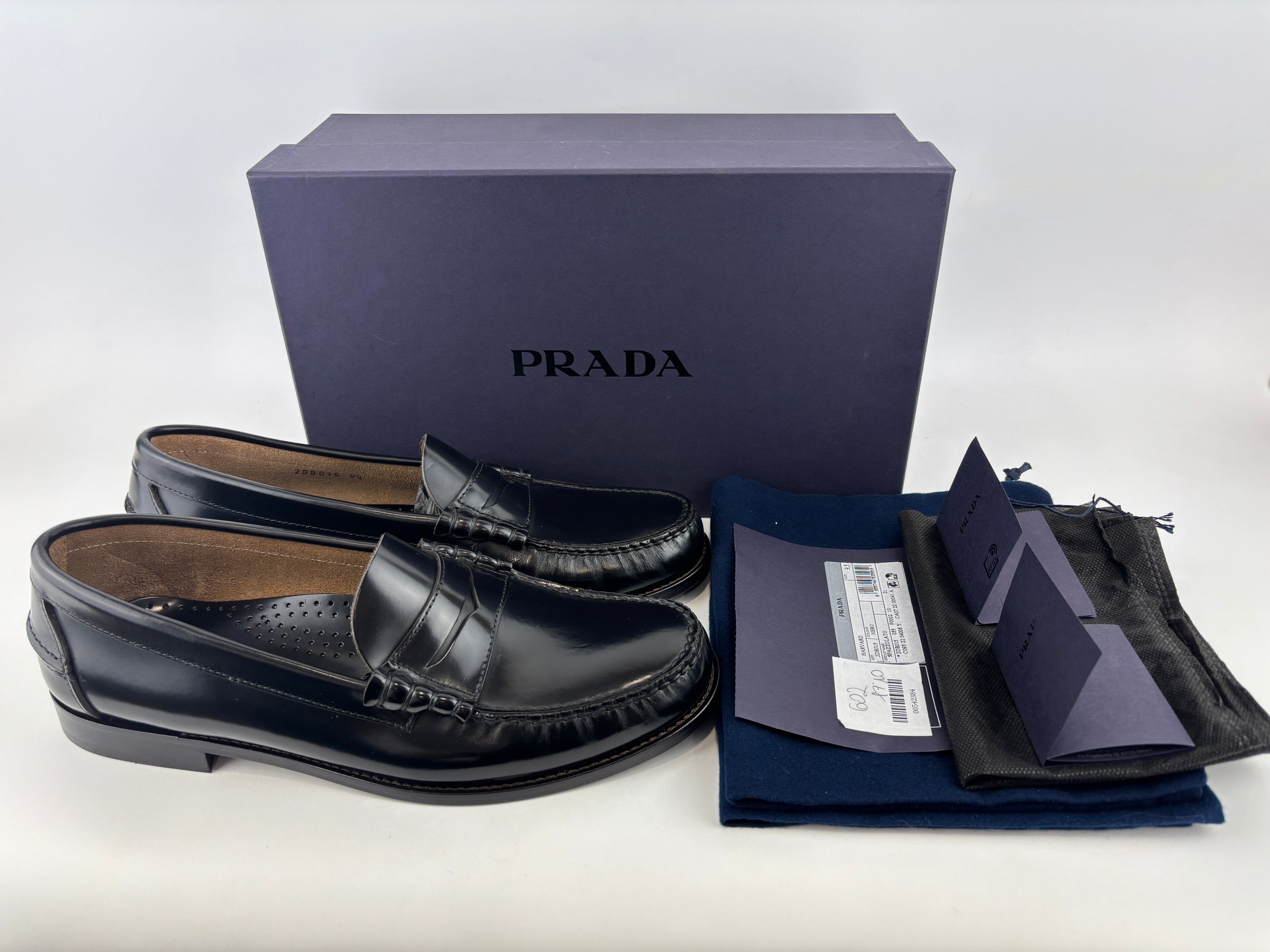 2BD015 Nero Spazzolato Loafers Size 9.5