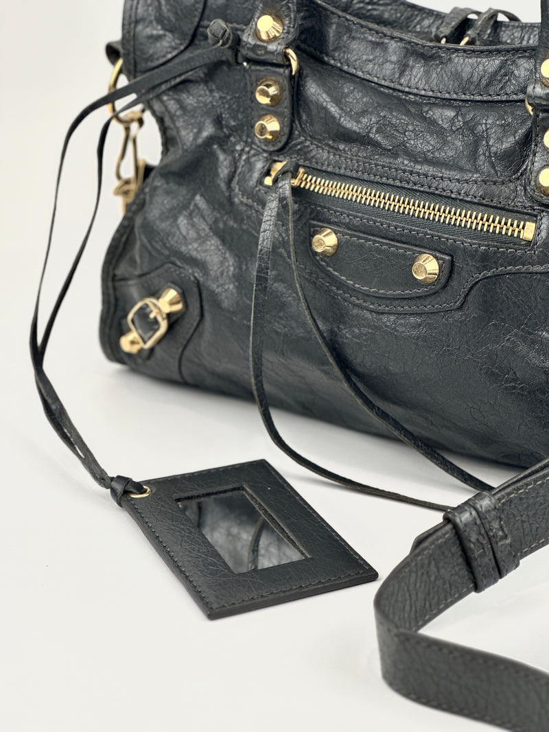 Balenciaga Classic Small City Gris Fossile Lambskin Leather