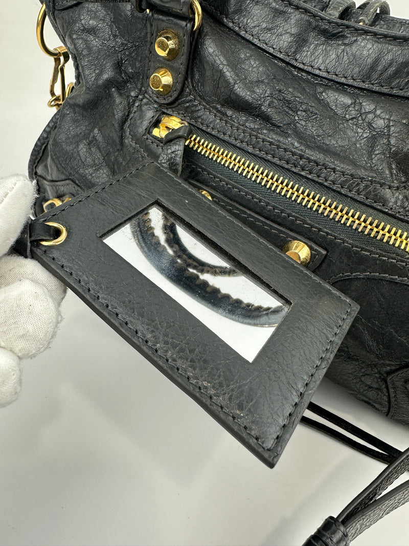 Balenciaga Classic Small City Gris Fossile Lambskin Leather