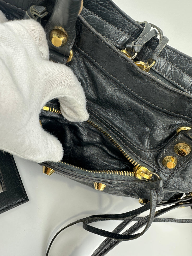 Balenciaga Classic Small City Gris Fossile Lambskin Leather