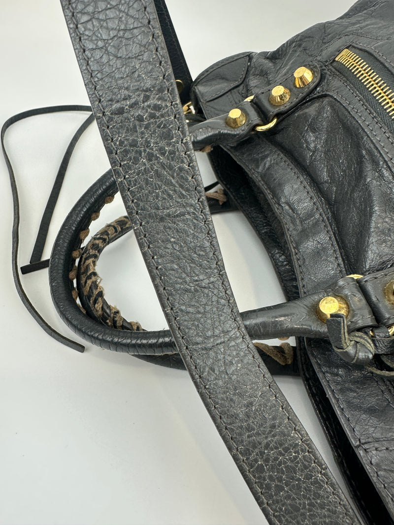 Balenciaga Classic Small City Gris Fossile Lambskin Leather