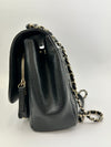 Large Business Affinity Black Caviar Flap Bag with Top Handle
