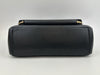 Large Business Affinity Black Caviar Flap Bag with Top Handle