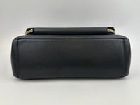 Large Business Affinity Black Caviar Flap Bag with Top Handle