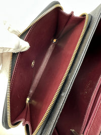 Large Business Affinity Black Caviar Flap Bag with Top Handle