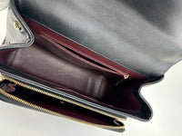 Large Business Affinity Black Caviar Flap Bag with Top Handle