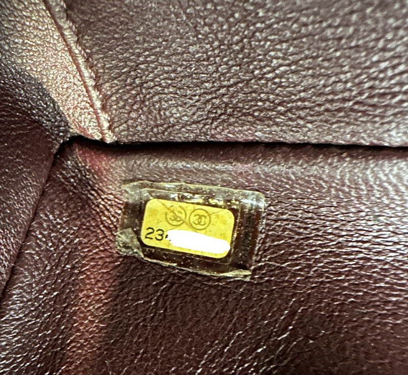 Large Business Affinity Black Caviar Flap Bag with Top Handle