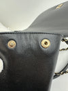 Large Business Affinity Black Caviar Flap Bag with Top Handle