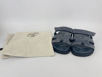 Suede Goatskin Chypre Sandals in Bleu Celeste - Size 38.5