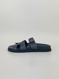 Suede Goatskin Chypre Sandals in Bleu Celeste - Size 38.5