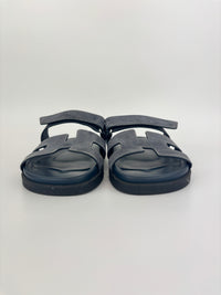Suede Goatskin Chypre Sandals in Bleu Celeste - Size 38.5