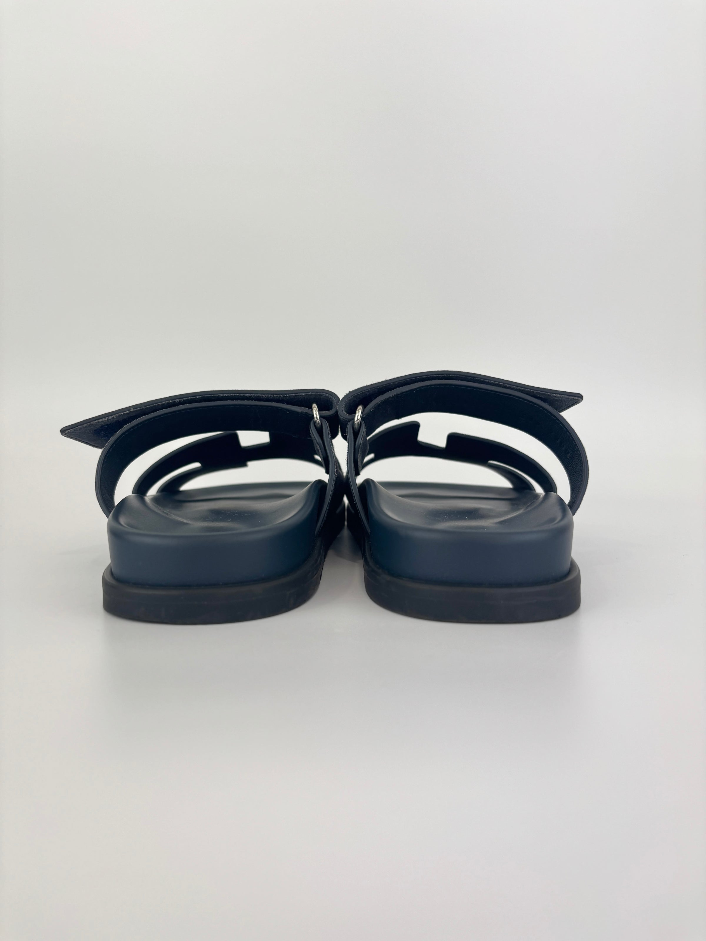 Suede Goatskin Chypre Sandals in Bleu Celeste - Size 38.5