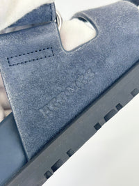 Suede Goatskin Chypre Sandals in Bleu Celeste - Size 38.5