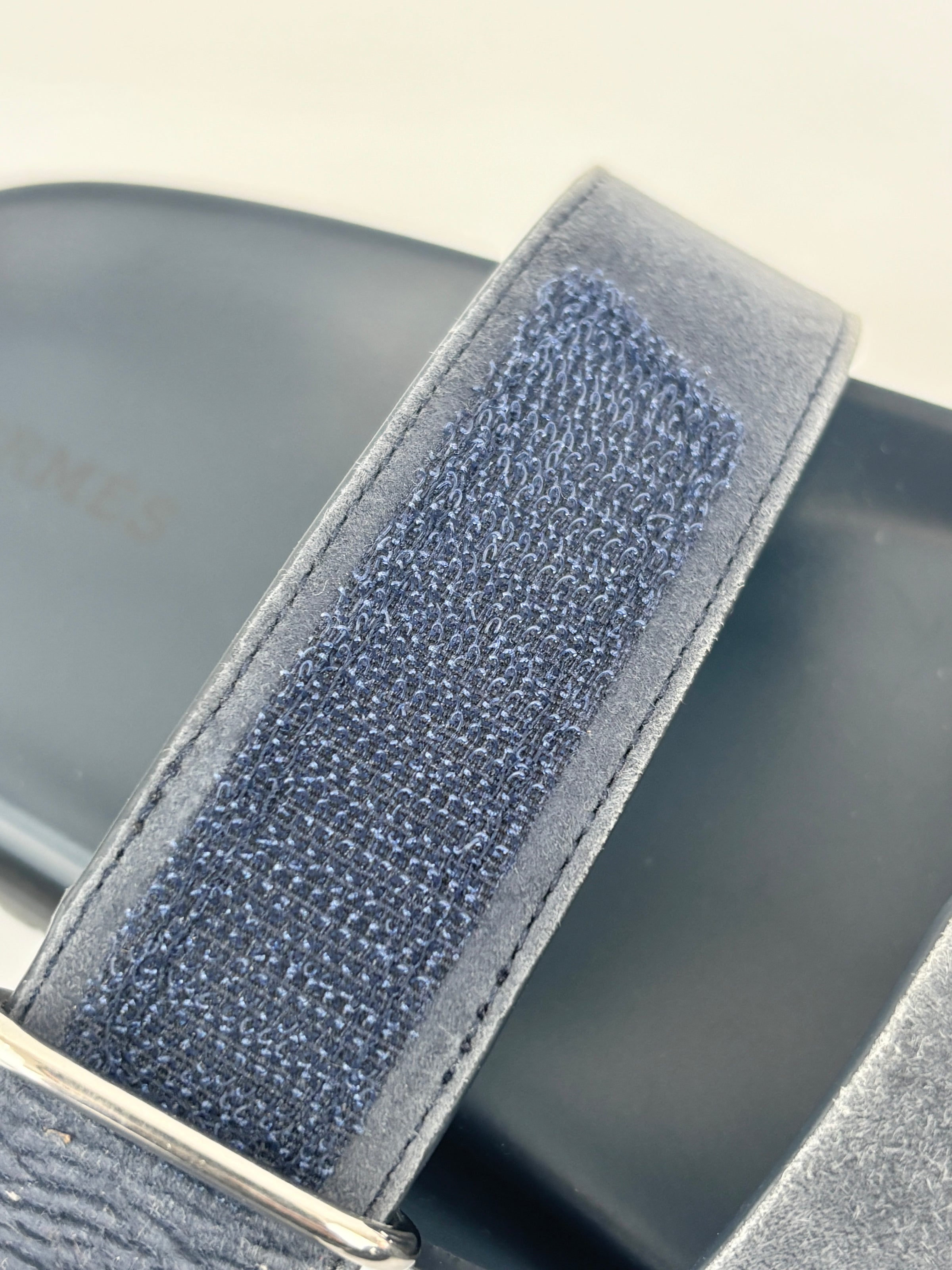 Suede Goatskin Chypre Sandals in Bleu Celeste - Size 38.5