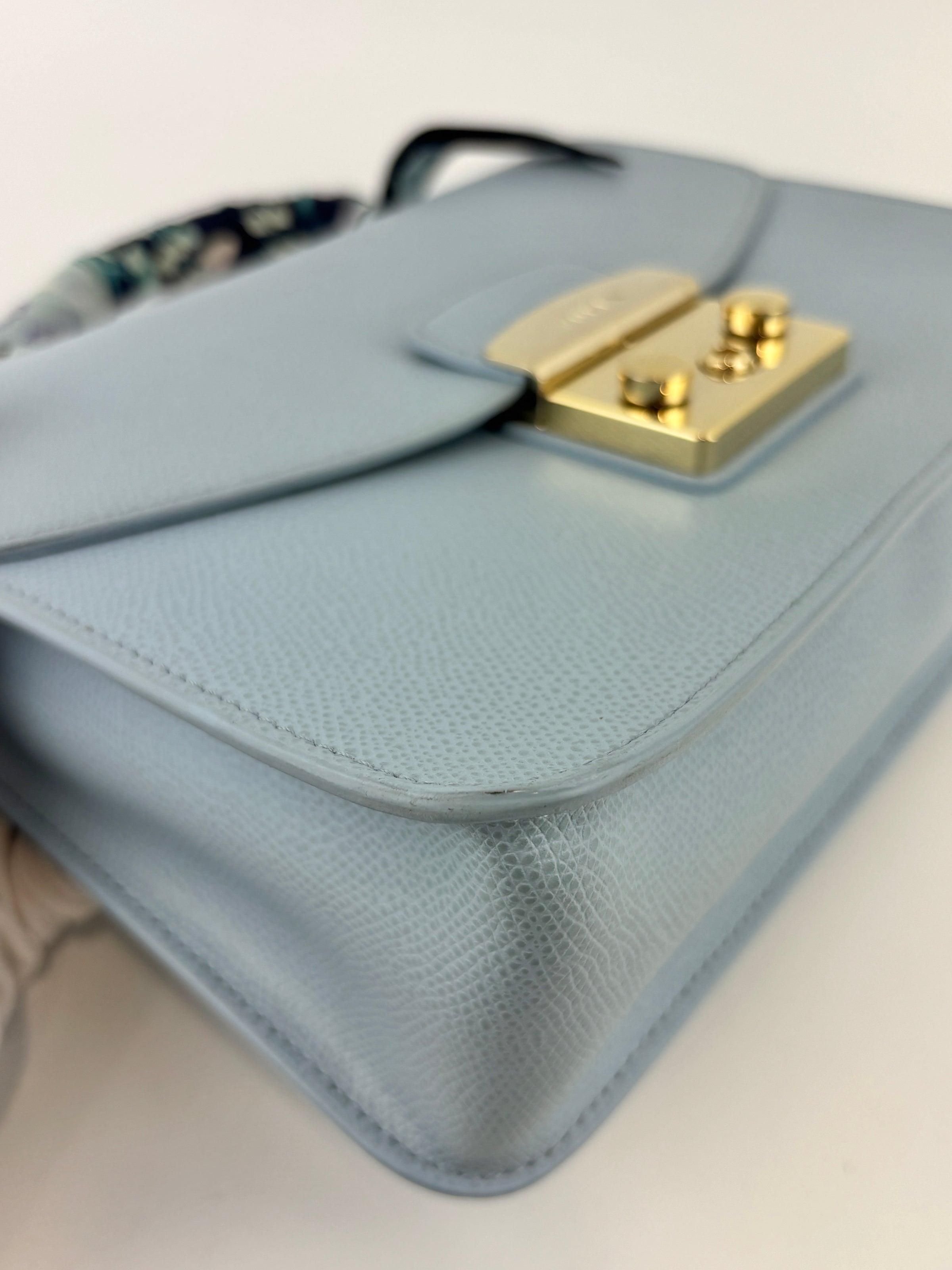 Light Blue S Metropolis Top Handle with Bandeau