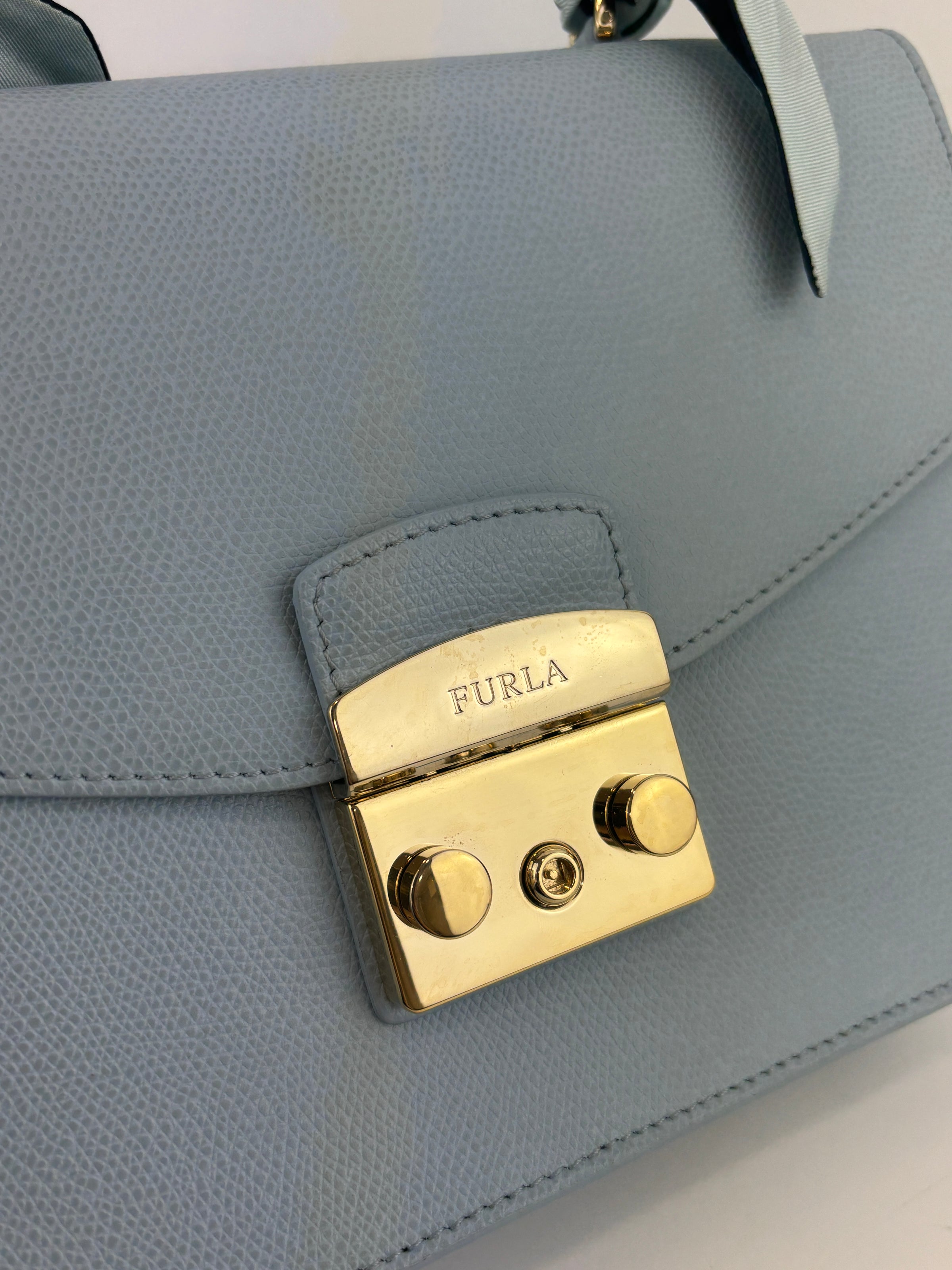 Light Blue S Metropolis Top Handle with Bandeau