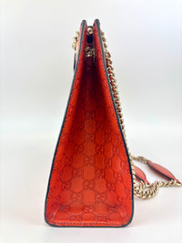 295403 Large Emily Guccissima Chain Shoulder Bag in Rust Orange - Glampot