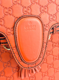 295403 Large Emily Guccissima Chain Shoulder Bag in Rust Orange - Glampot