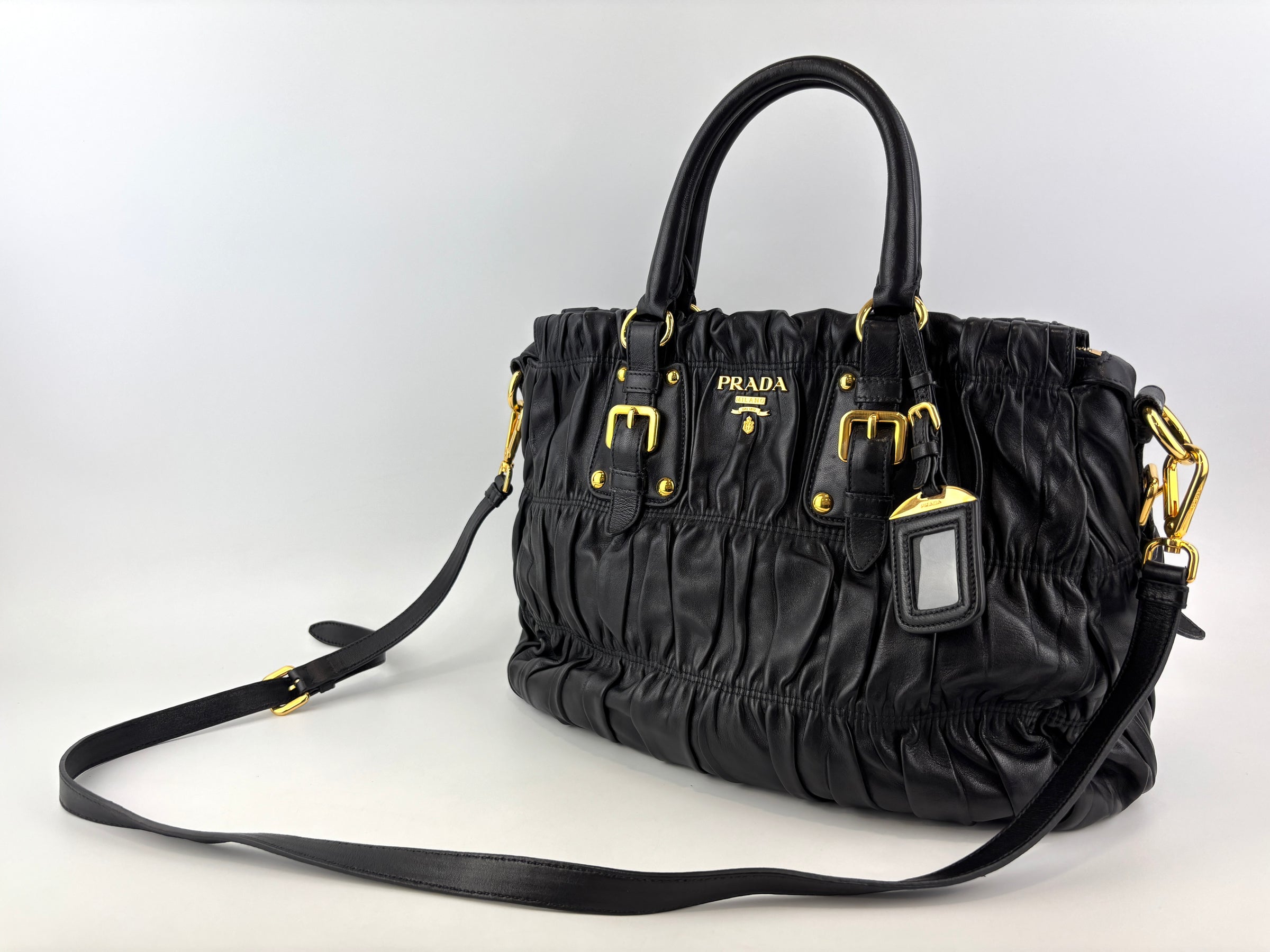 BN1336 Nero Nappa Gaufre Leather Tote