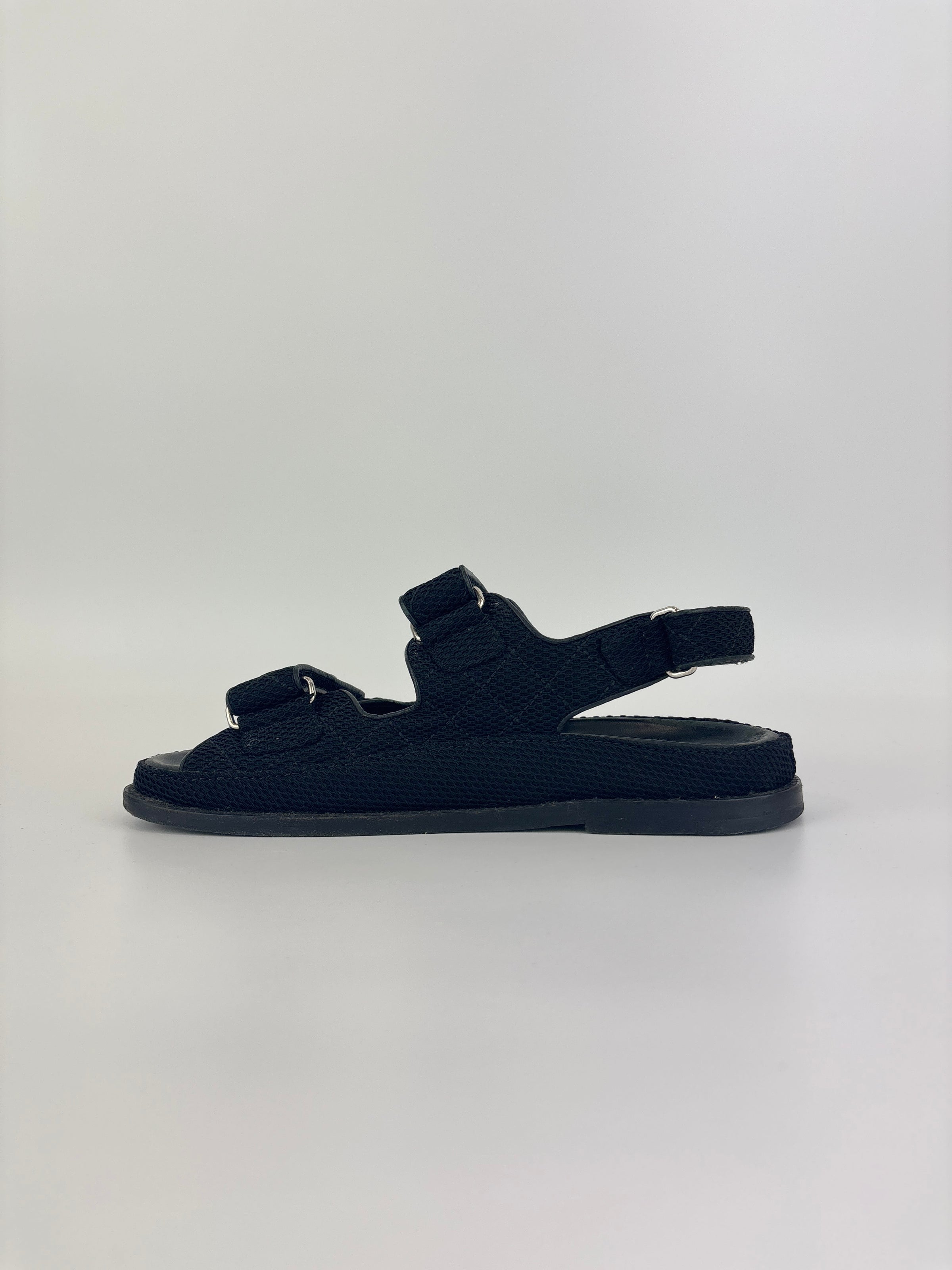 21C Dad Sandals in Black Fabric - Size 39