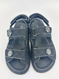 21C Dad Sandals in Black Fabric - Size 39