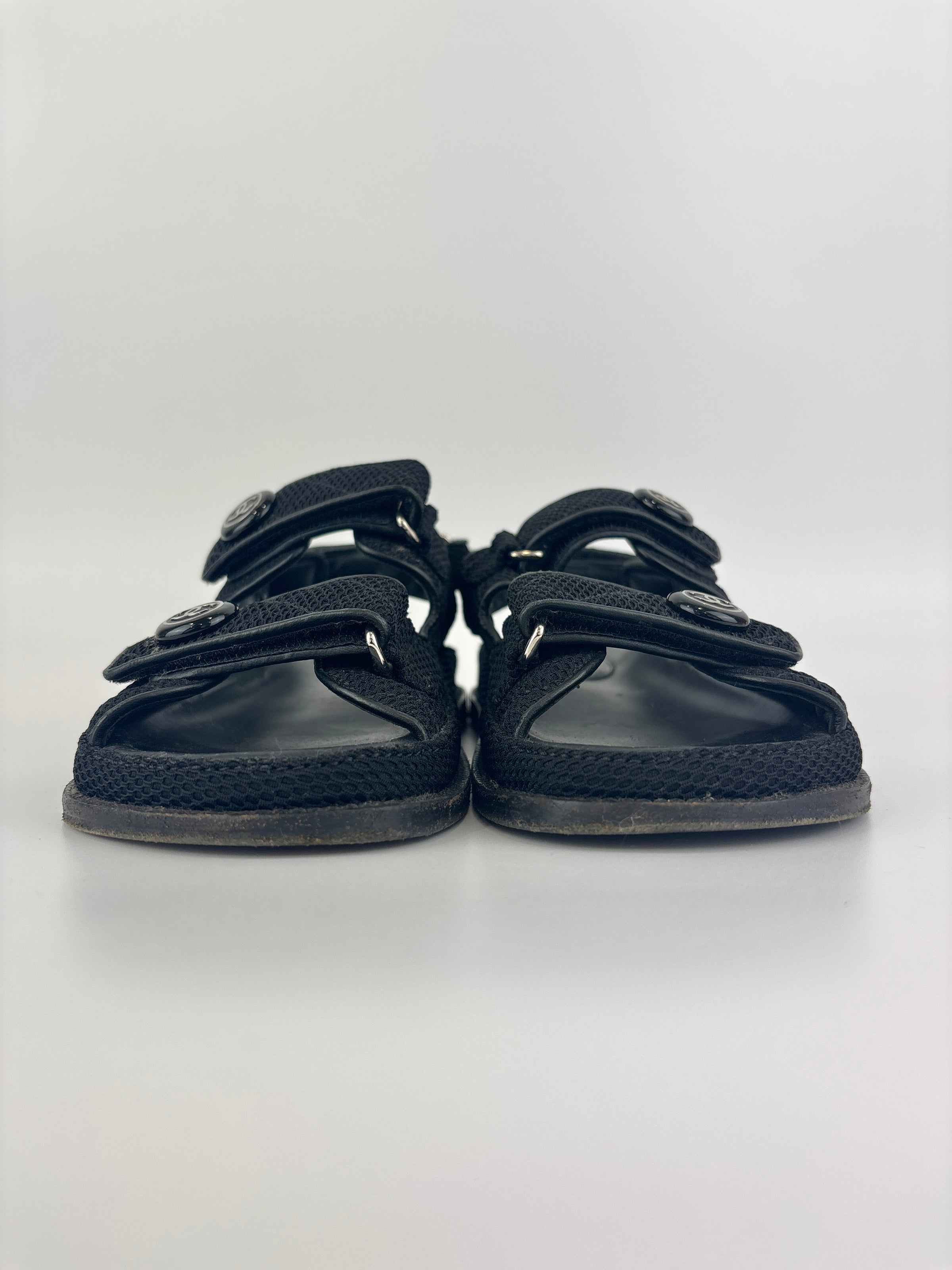 21C Dad Sandals in Black Fabric - Size 39